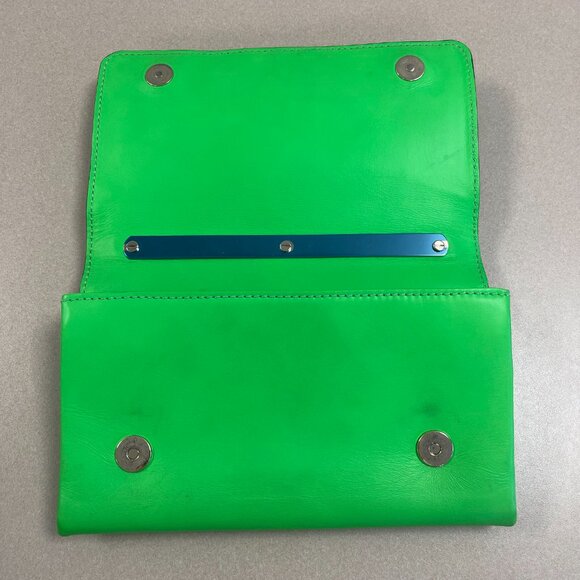 Valentino Garavani Va Va Voom Rockstud Clutch Shoulder Bag-Neon Green - Preowned - Picture 13 of 16